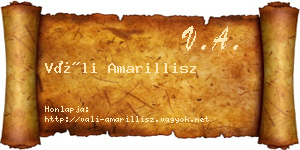 Váli Amarillisz névjegykártya